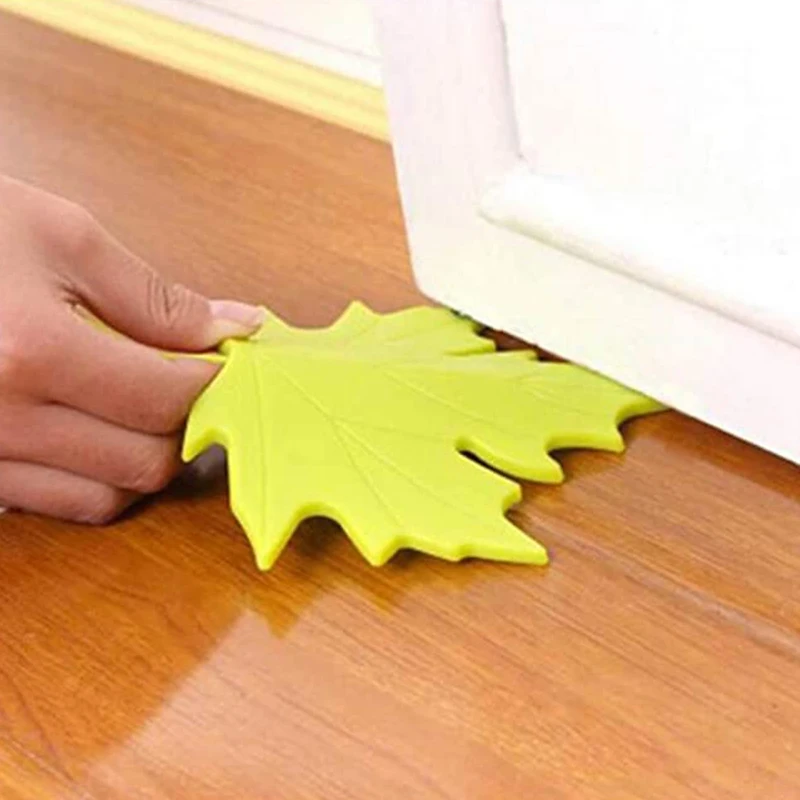 Симпатичные стильные силиконовые дверные стопоры в виде листьев Детские модели