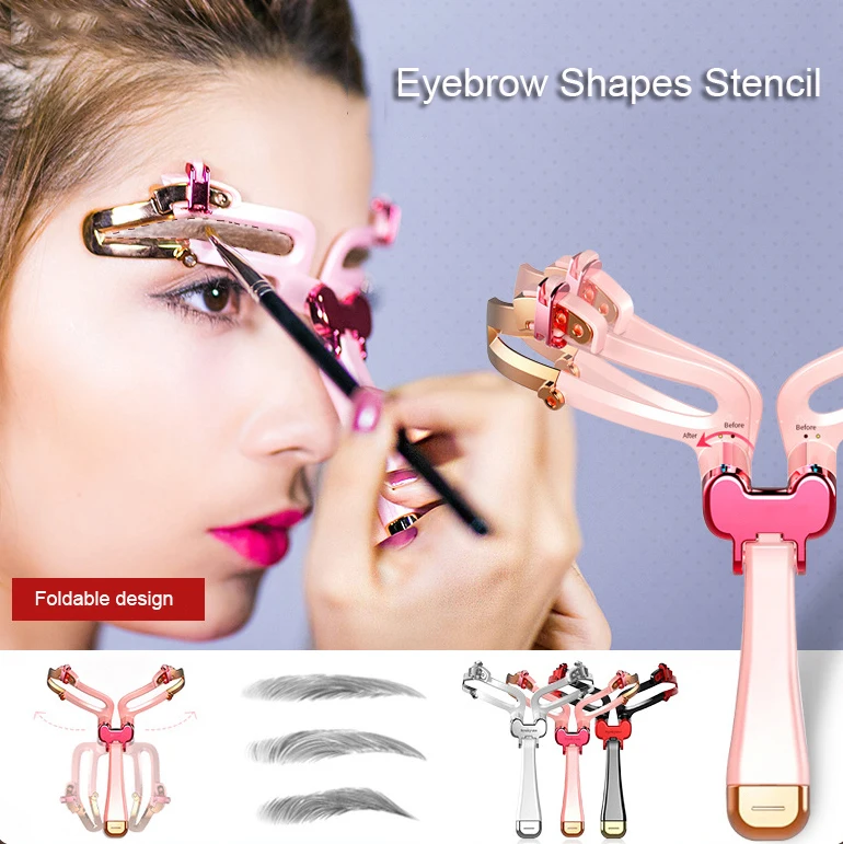 

3Colors Adjustable Eyebrow Shapes Stencil Eye Brow Shaper Template Makeup Reusable Eyebrows Model Styling Tool For Women