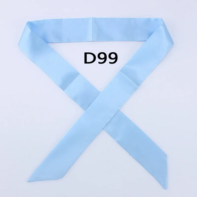 D99 Горячая Мода саржевый эмуляционный Шелковый однотонный шарф для женщин маленький шарф лента Сумочка волосы длинная шаль Бандана роскошный головной шарф - Цвет: D99