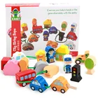 Детский деревянный 3D-пазл Монтессори, деревянные игрушки, нить, деревянные блоки, Развивающие игрушки для детей 2-4 лет