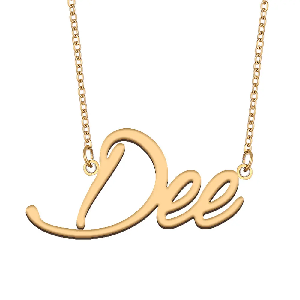 

Dee Nameplate Necklace for Women Stainless Steel Jewelry Gold Plated Name Chain Pendant Femme Mothers Girlfriend Gift
