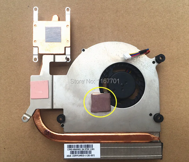100% Оригинальный радиатор для охлаждения процессора ноутбука/вентилятор Asus K40 K50