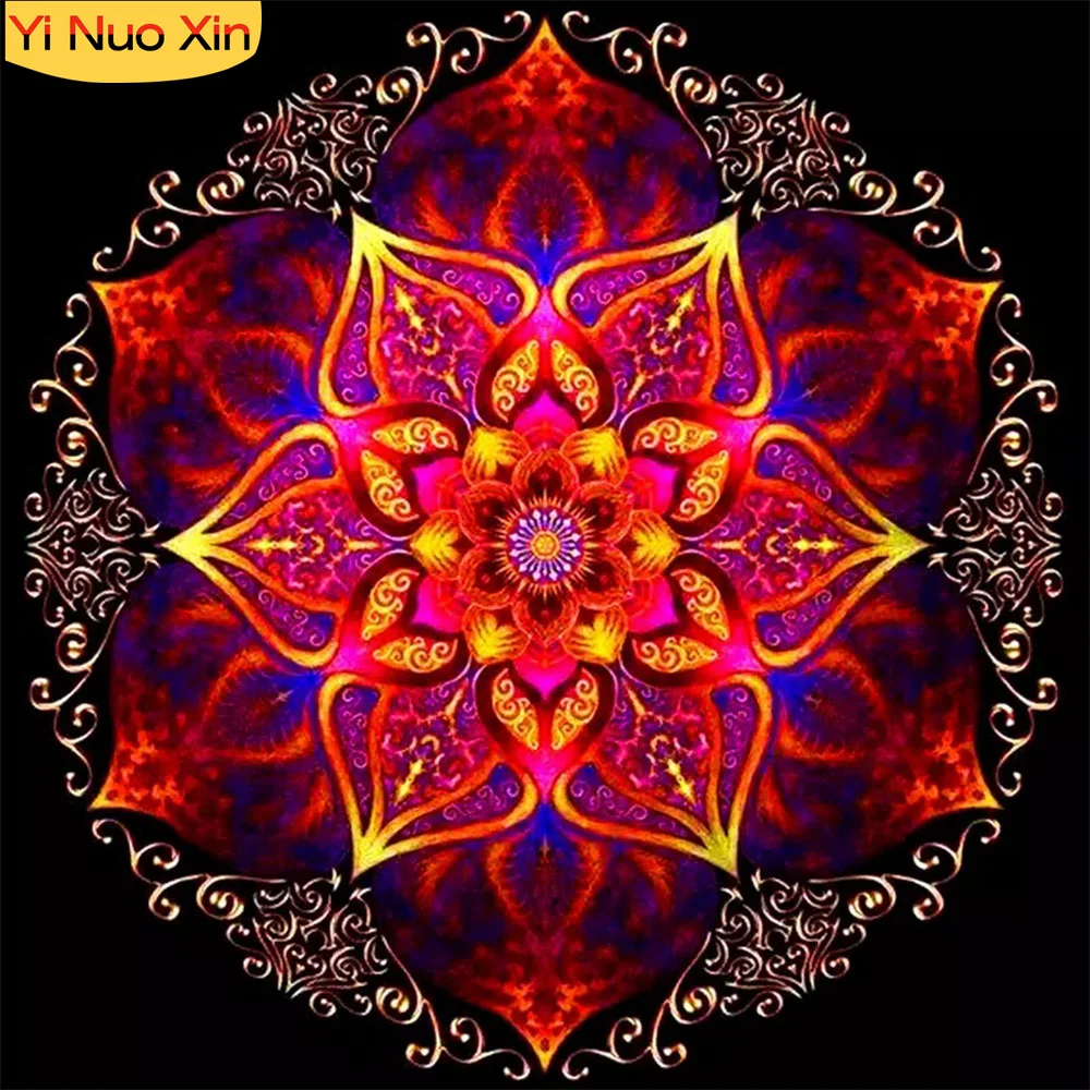 

YNX Full Square Round Rhinestone Mosaic Home Decor Diamond Embroidery 5D Cross Stitch DIY New Year Gift Mandola Diamond Painting