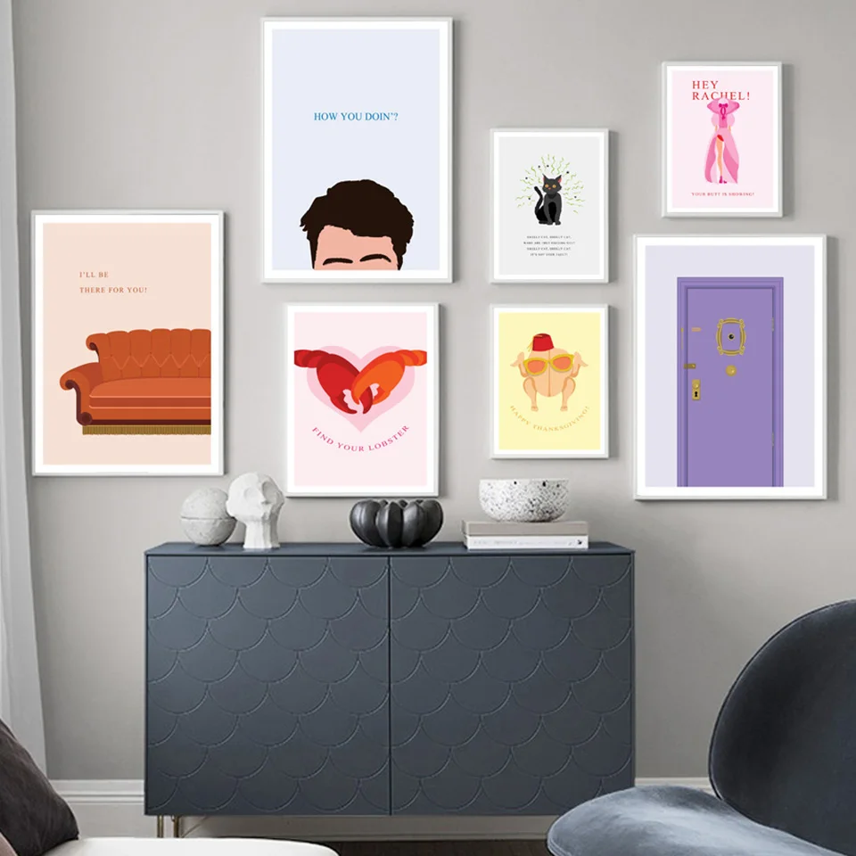 

Prints Modular Wall Art Nordic Home Decor HD Friend TV Show Door Smelly Cat Canvas Painting Minimalism Poster Study Hang Picture