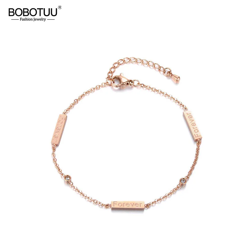 Классические браслеты BOBOTUU Forever &amp CZ из цепочек и звеньев ювелирные изделия