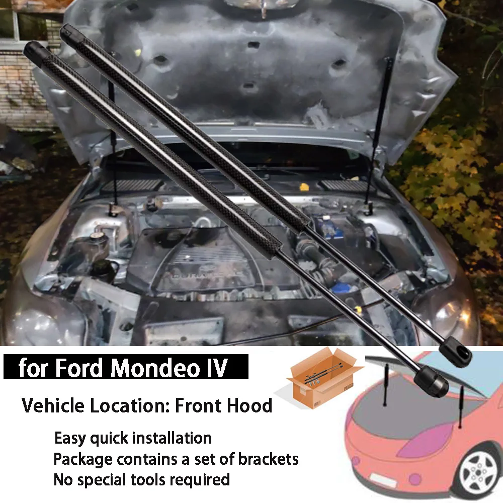 Per Ford Mondeo Fusion MK4 IV 2006-2014 cofano cofano in fibra di carbonio modifica puntoni a Gas supporto di sollevamento ammortizzatore ammortizzatore