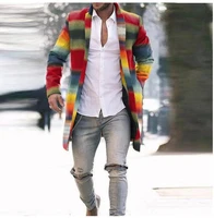 fashion men lapel digital printing single breasted pocket long sleeve jacket streetwear vintage casual slim thin outerwear s 3xl