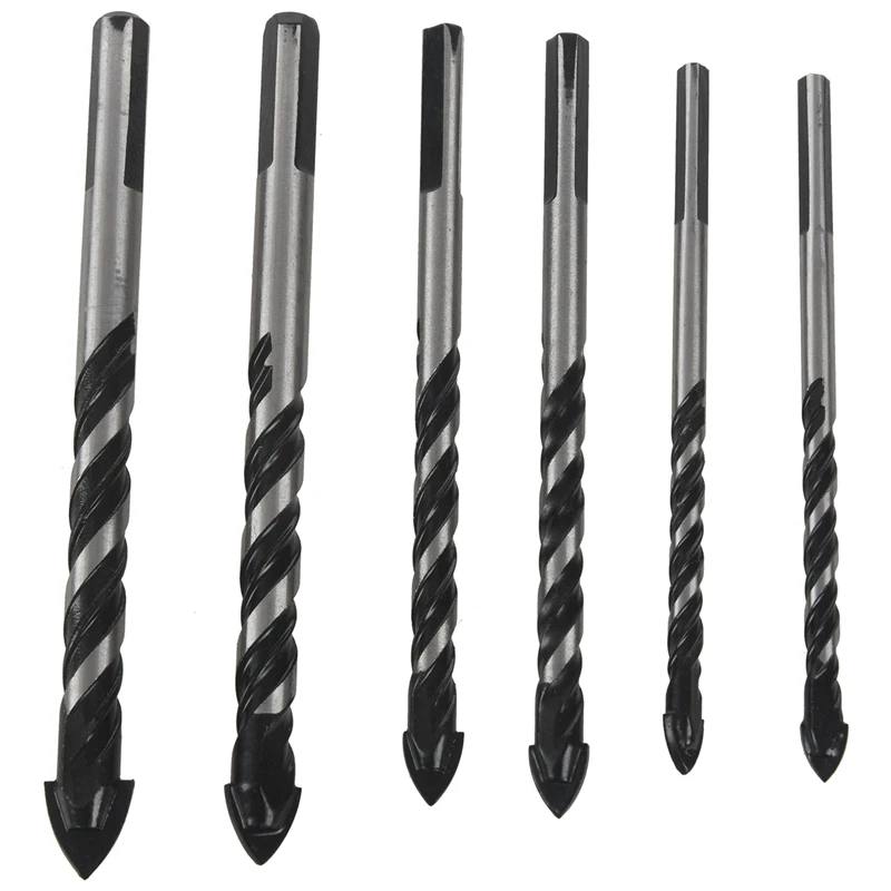 

6PCS Ceramic Tile Drill Bits,Masonry Drill Bits Set for Glass, Brick, Concrete, Wood Tungsten Carbide Tip for Wall Mirror and Ce