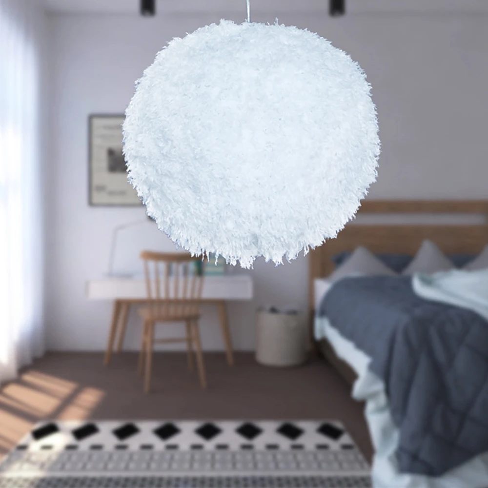 Feather Pendant Light Modern Droplight Hanging Dome Lamp for Bedroom/Living Room 4 Types Ceiling | Лампы и освещение