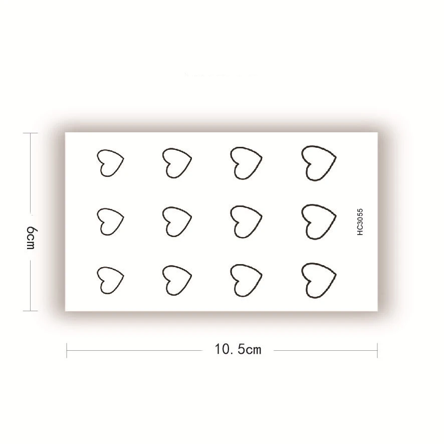 Водостойкая Временная тату-наклейка черная ручная роспись дизайн сердца