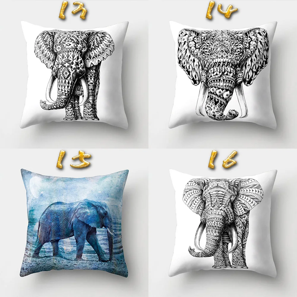 Наволочка с принтом слона чехол для подушки 45*45 диванные Наволочки детские