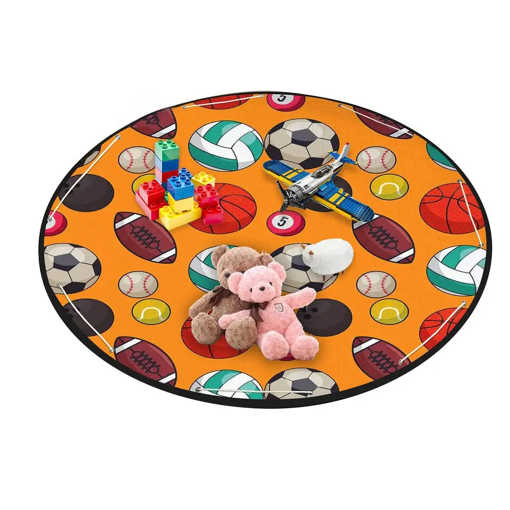 

59in Round Baby Play Mat Foldable Football Toy Storage Mat Safe baby toys brain game