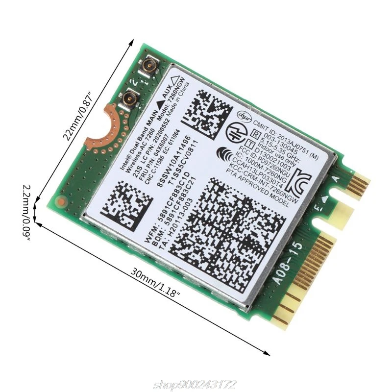 

For ThinkPad X240 T440 T540P L440 L540 W540 5G WiFi Dual Band 7260NGW AC FRU:04X6007 Wireless Adapter Card M03 21 Dropshipping