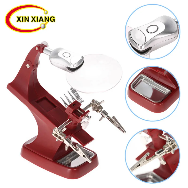 Настольная паяльная Лупа 3X 4.5X увеличительное стекло с светодиодный Портативный