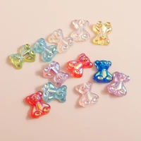 40pcs wholesale kawaii 3d gummy bear charms resin jelly bear nail art charms diy nails decoration accessories