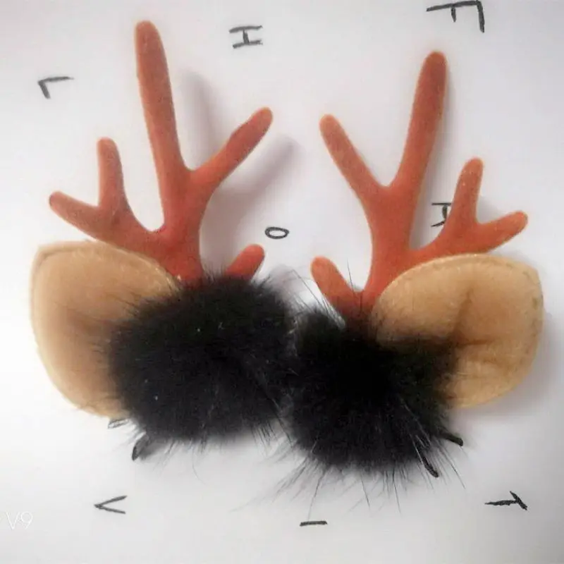 Рождественские Модные трендовые заколки для волос милые рога рождественские