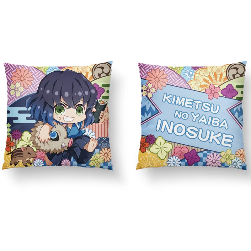 

Demon Slayer Ghost Blade Anime Pillowcase Kamado Nezuko Kamado Tanjirou Zipper Pillow Cover Sided Cushion Cover Home 43x43cm