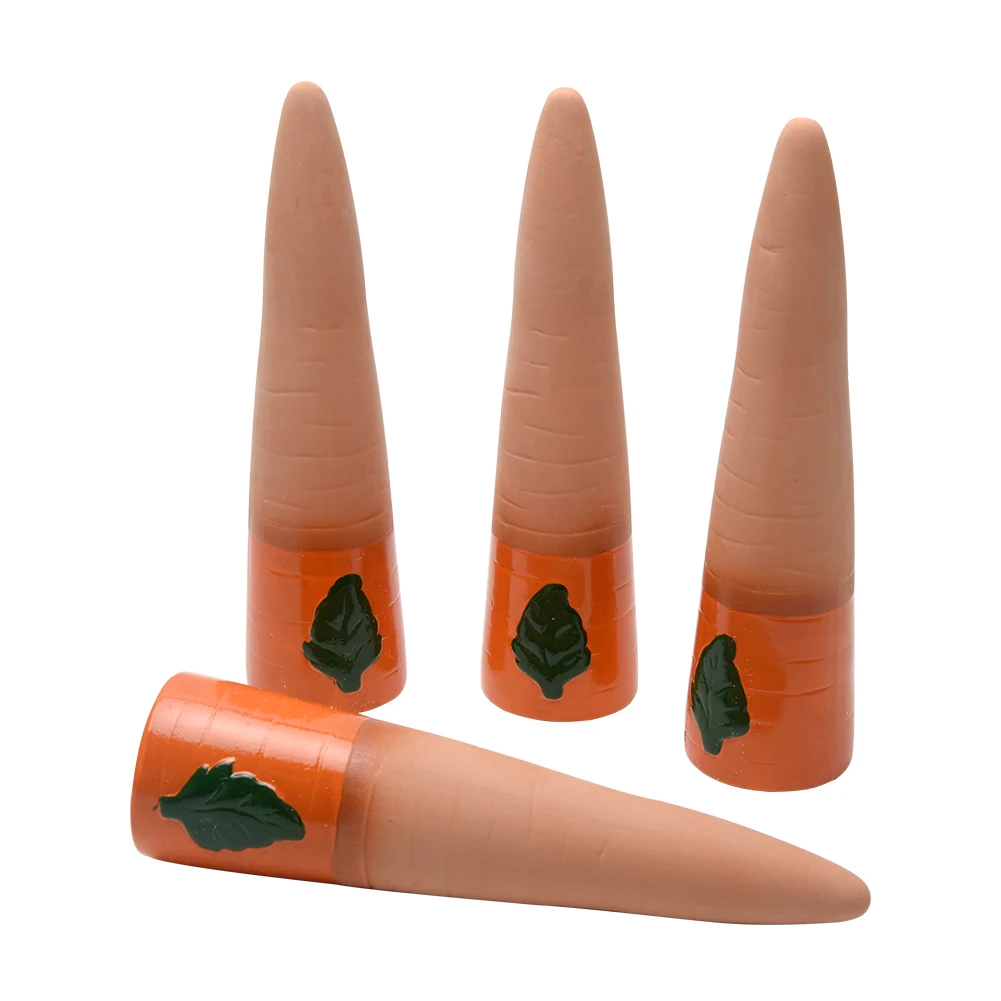 

4pcs/pack Auto Drip Office Potted Plant Self Watering Spikes Irrigation Carrot Shaped Indoor Outdoor Garden For Flower Ceramics