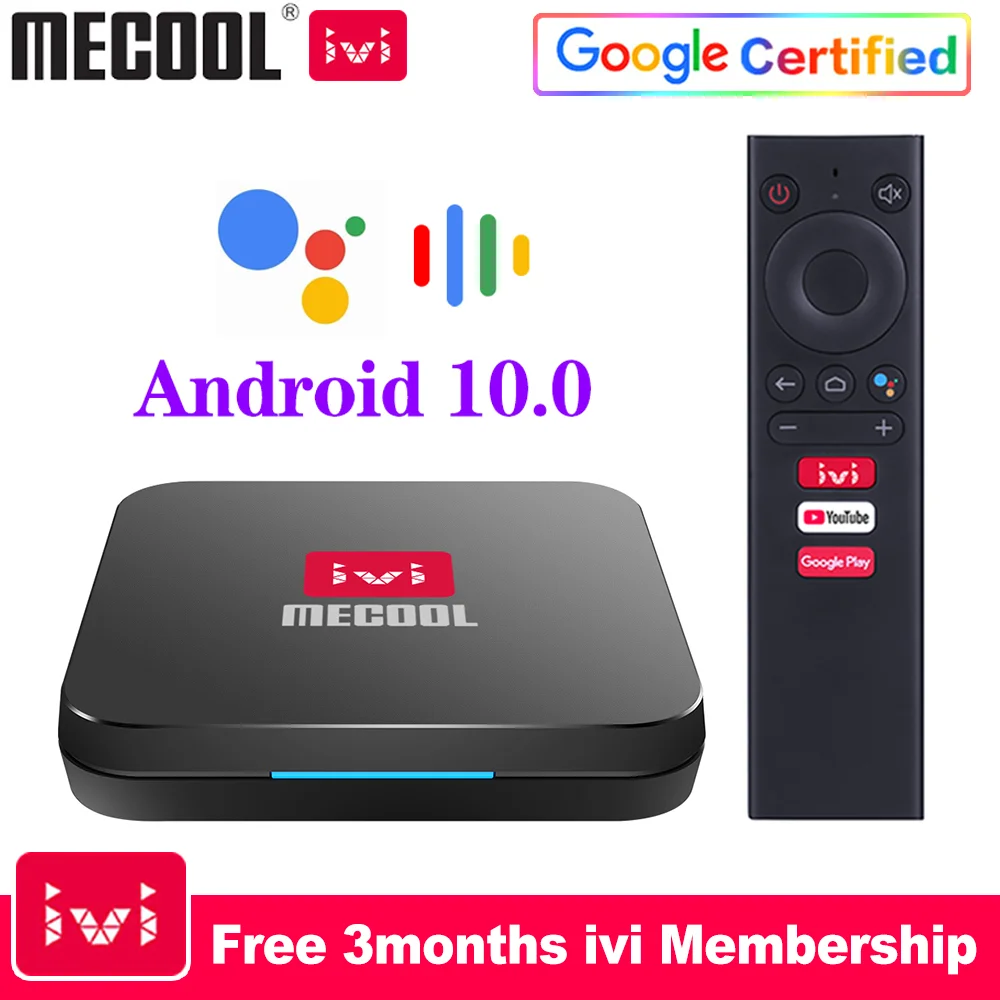 

Mecool IVI Google Certified TV Box Android 10 with 3 Months Free IVI Membership Amlogic S905X2 Voice Assistant USB3.0 4K