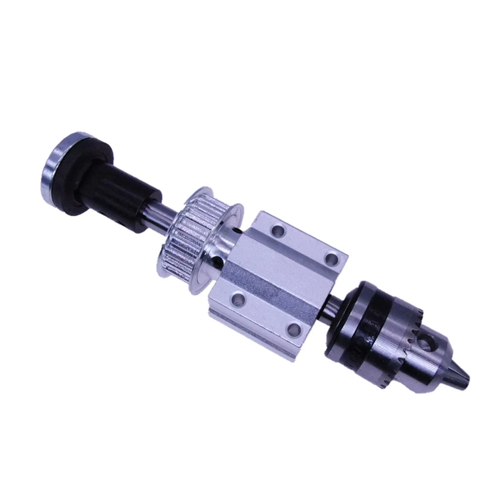 B12 Set-M10 Axis Пила электрическая дрель без питания Шпиндельный узел DIY фреза для деревообработки шлифовальный маленький токарный станок Обрезной ремень сверлильный патрон комплект - Цвет: B12 Set-M10 Axis