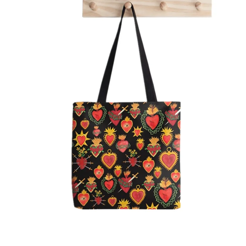 

Женская холщовая сумка-шоппер с принтом в виде Священного Сердца