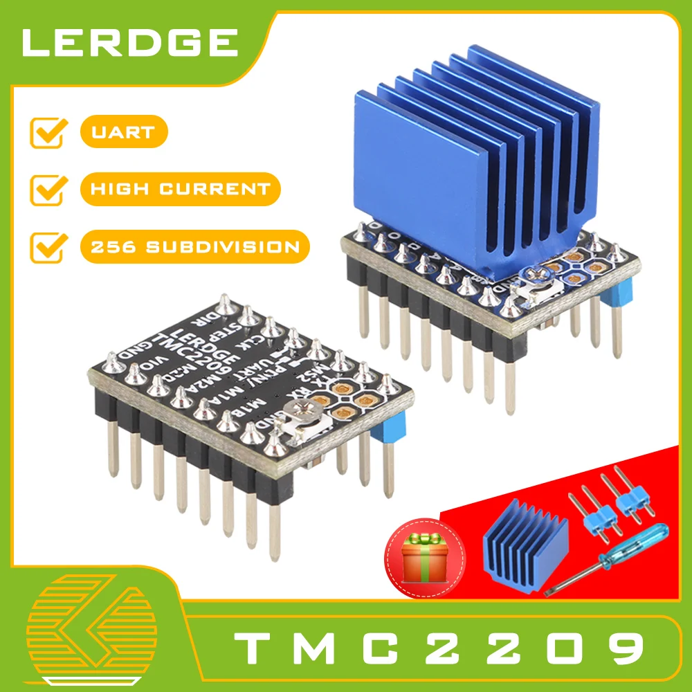Драйвер шагового двигателя LERDGE TMC2209 UART VS TMC 2208 A4988 lv8729 детали для 3D принтера Stepstick