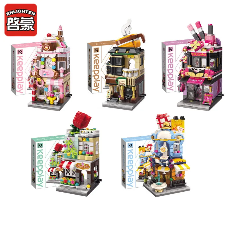 

Обучающие уличные 3d-архитектуры, кирпичи, игрушки, рождественские подарки, городской магазин, блоки для детей, Eduactional игрушки от 3 лет