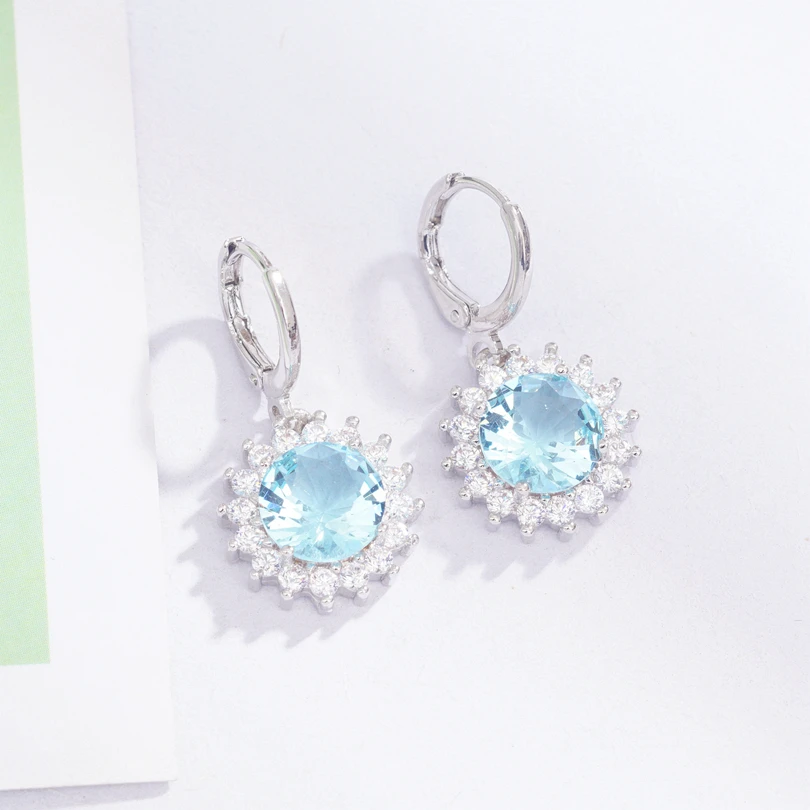 Женские длинные серьги подвески круглой формы 6 цветов с крупным