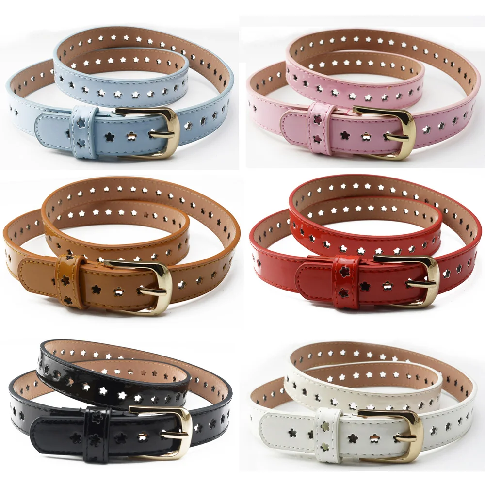 Женские золотые пряжки ремень Тощий цветок полые платье джинсы пояс