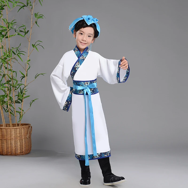 

Kids Boys Tang Suit Traditional Chinese Hanfu Girls Performance Dance Costumes Children Kimono National Princess Dress Outfits