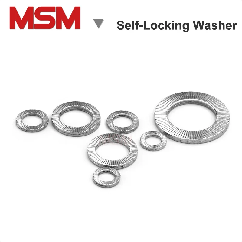 Шайба из нержавеющей стали 10 шт. Противоударная с клиновидным замком