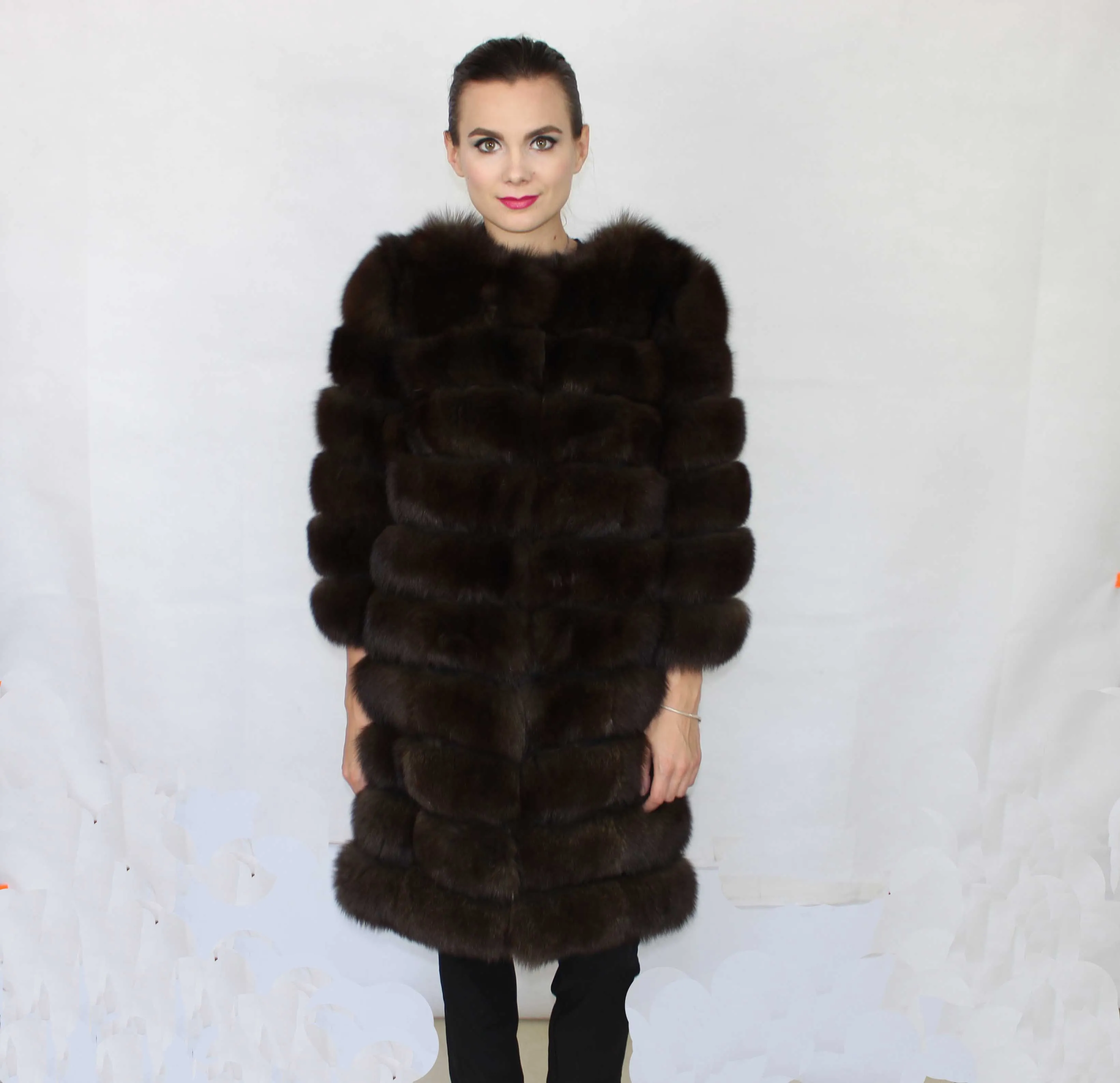 Linhaoshengyue длиной 90 см натуральная Искусственная шуба из натурального меха |real fur