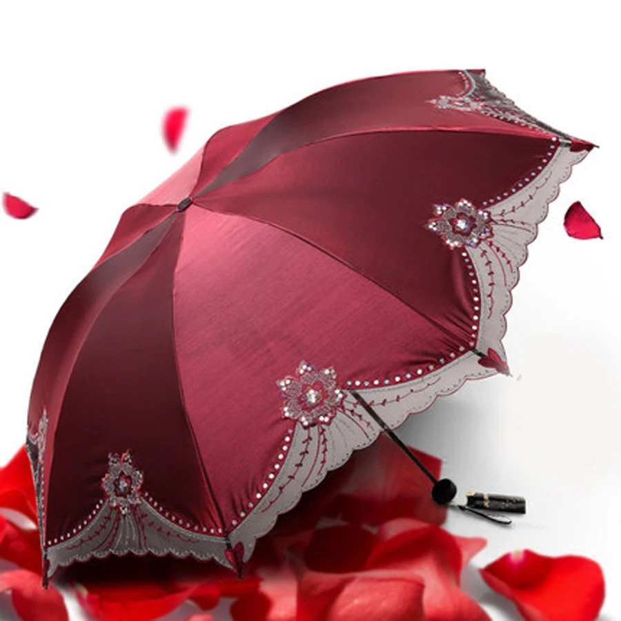 Fashion Women Lace Umbrella Anti UV Protection Sun Parasol Female Outdoor Sunscreen Windproof Folding Rain Umbrellas Ladies Girl | Дом и сад