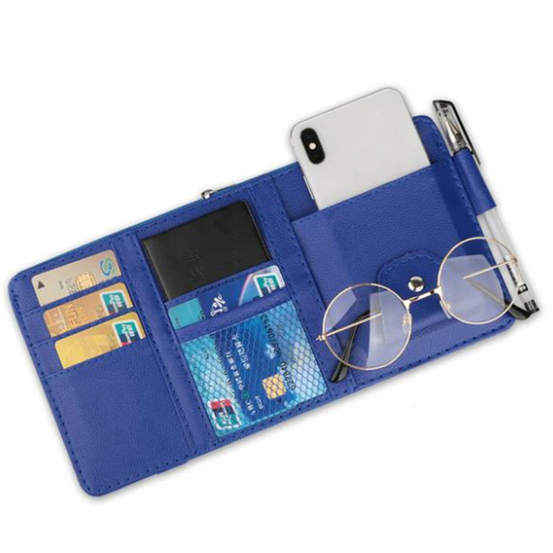 

Car sun visor leather storage bag storage bag card pen holder cash storage bag glasses frame packaging finishing accessories