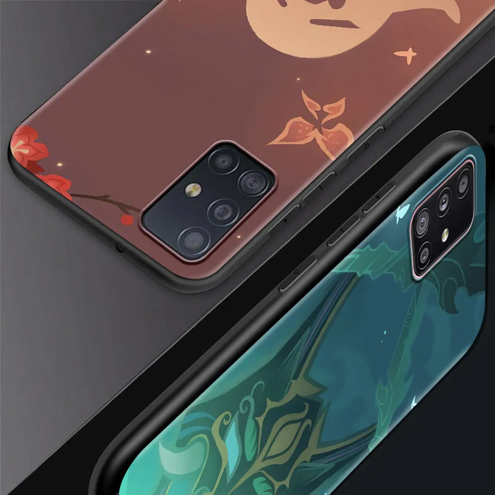 Silicone Case For Samsung Galaxy A51 A52 A71 A32 A72 5G A21s A12 A31 A41 A02s A11 A91 Back Soft Phone Cover Genshin Impact Icon