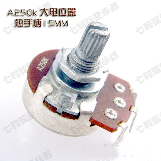 3 шт. A250K короткие Разделение вал 15 мм гитара горшки потенциометр для бас-гитары