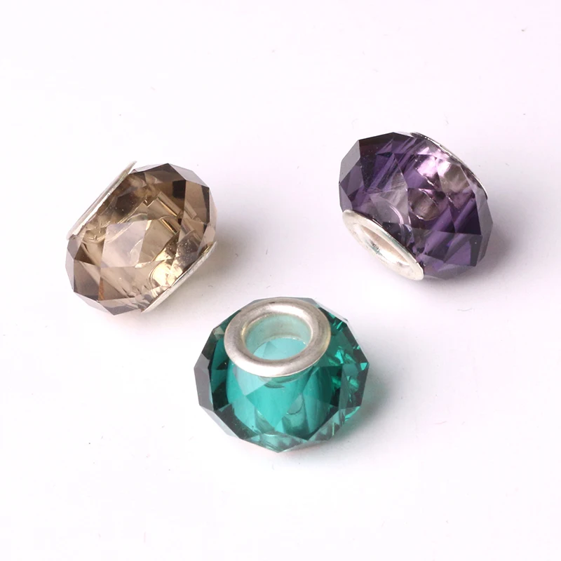 100 шт./лот оптовая продажа большое отверстие разделитель бисера 8*14 мм Хрустальное