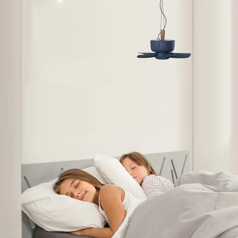 

USB Charger Remote Control Timing 5 Gears Ceiling Fan Cooling Hanging Fan for Tent Bed Camping Outdoor Home