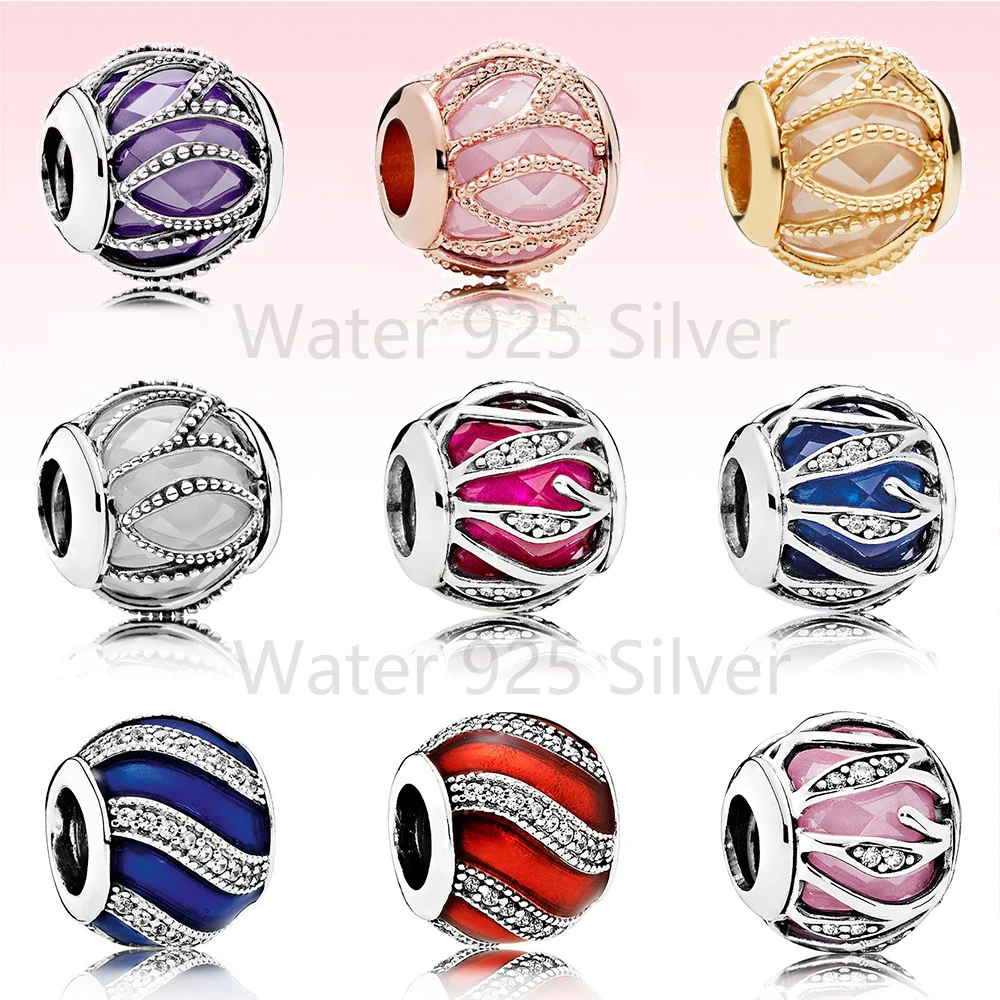 

Новинка 2021, высокое качество, серебро 925 пробы, блестящая Роза, искусственное синее, красное украшение, оригинальное ювелирное изделие