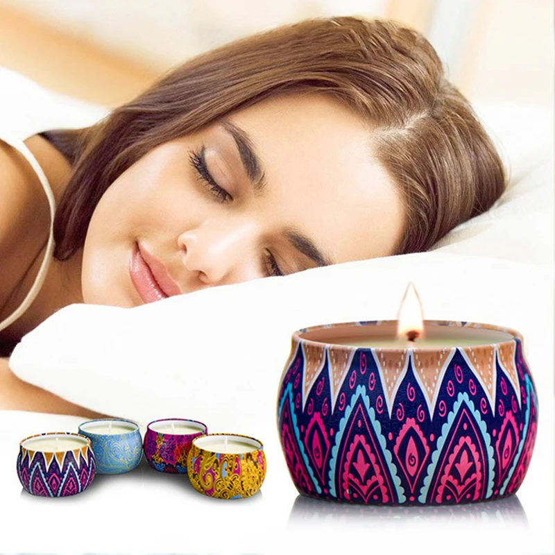 

4-Pieces Set Of Natural Plants Aromatherapy Candles Beautiful And Health Portable Practical Multi-Purpose Aromatherapy Candles