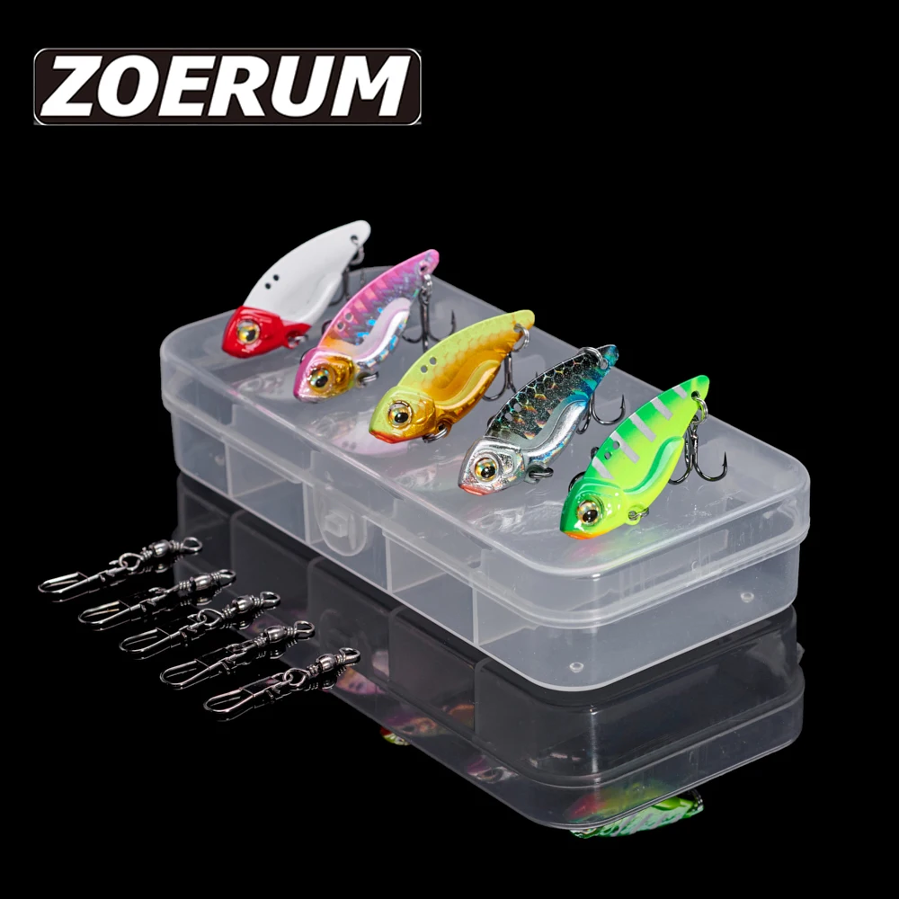 

5pcs Metal Vib Fishing Lure Sets Jigging 6.5g/8g/11g/13.5g Mini Hard Bait Vib Wobbler Spoon Bait Fishing Lure Jig Vibration Set