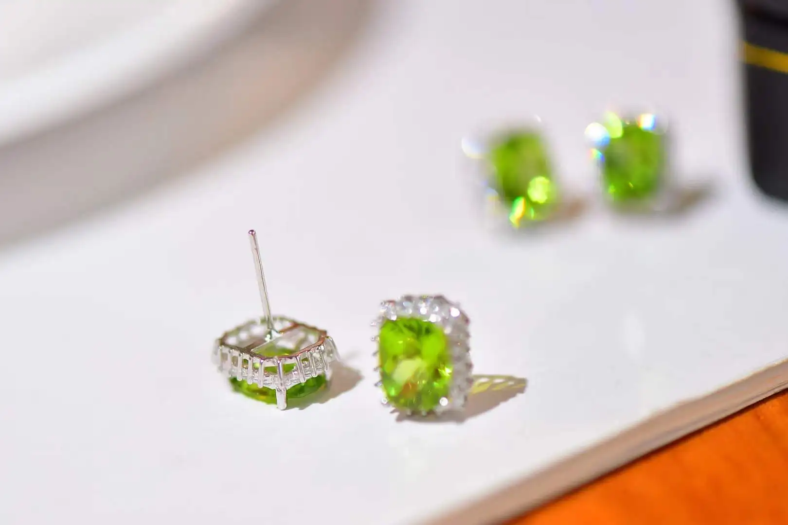 

100% Natural Peridot 925 Sterling Silver Earrings Natural Olivine Tourmaline Gemstone Ear Drop Dangle Studs Stones Fine Jewelry