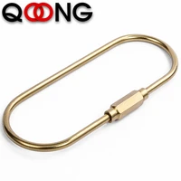 qoong fashion keychains unisex pure handmade copper keyrings simple brass car key chain ring holder men women gift t20