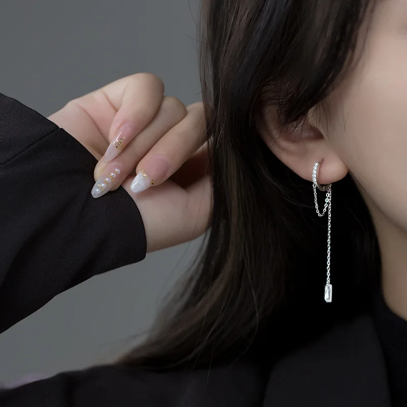 

Серьги-кольца Bohi, из серебра 100% пробы, 100% пробы, квадратные, 925 пробы