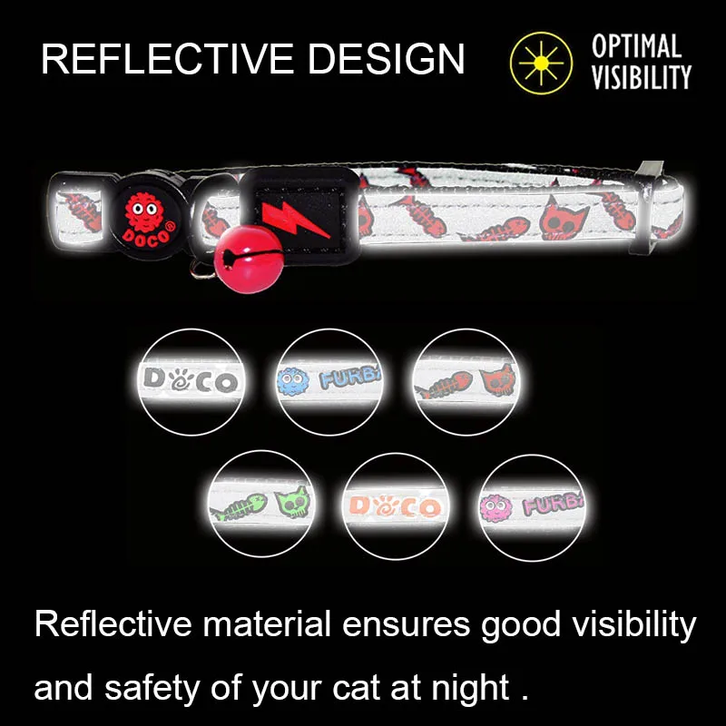 Mysudui кошачий ошейник с колокольчиком светоотражающий защитный для кошек