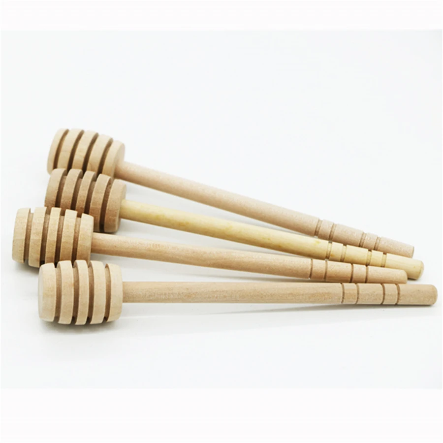 100 шт. 15 см деревянная медовая ложка-палочка для медовой банки с длинной ручкой