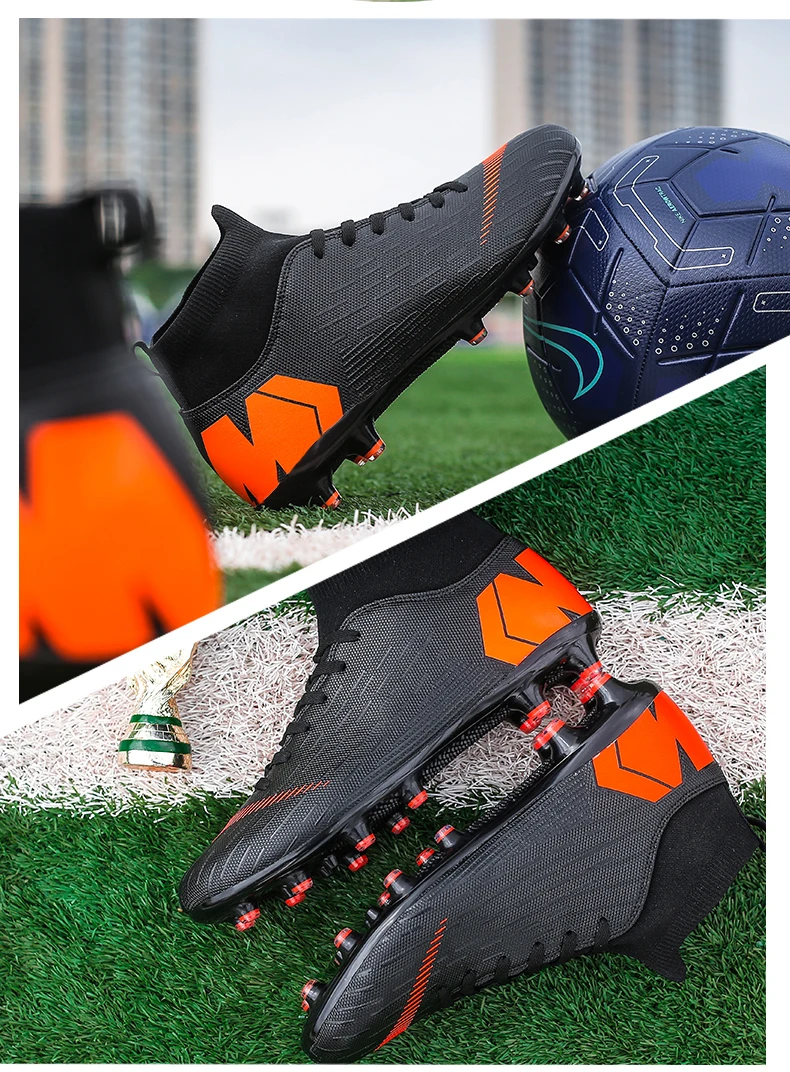 High Quality Football Boots Same As C.Ronaldo Soccer Shoes Assassin Chuteira Campo TF/AG Football Sneaker Futsal Training Shoes images - 6