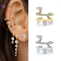 minimalist style serpentine crystal ear clip 24k gold platedsilver ladies luxury jewelry fashion high quality birthday gift