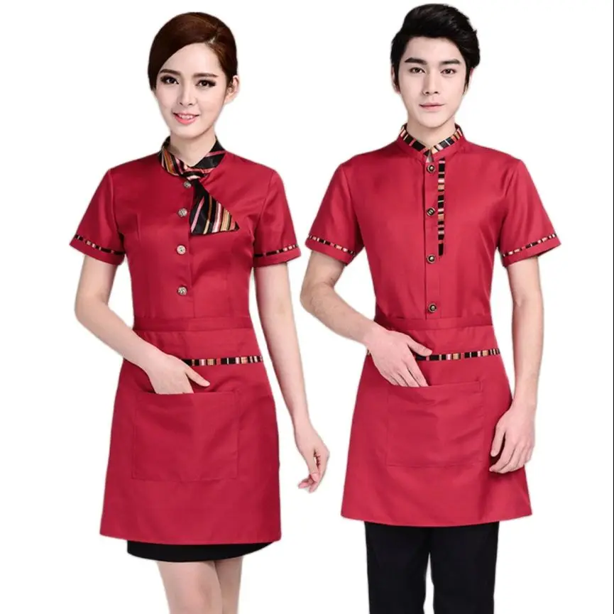 Униформа для отеля женское летнее платье с коротким рукавом обслуживающего