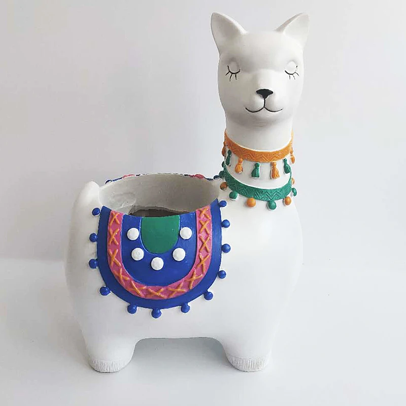 

Alpaca flower pot Resin Animal Succulent plant pot
